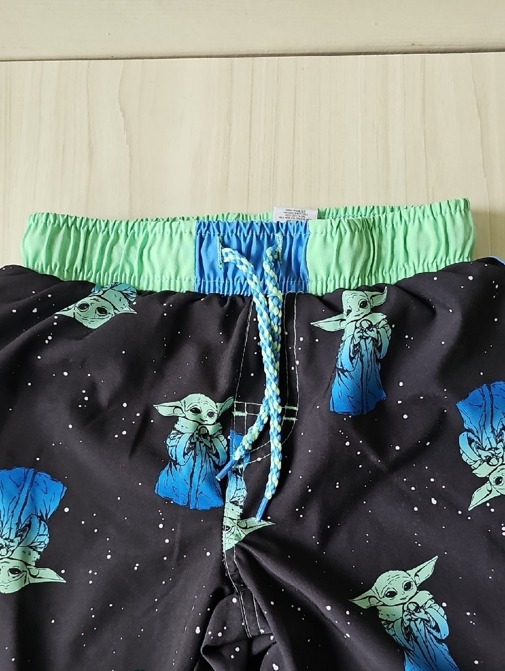 Kids Star Wars 'The Child' Baby Yoda Swim Trunks - Black & Blue - Picture 3 of 6